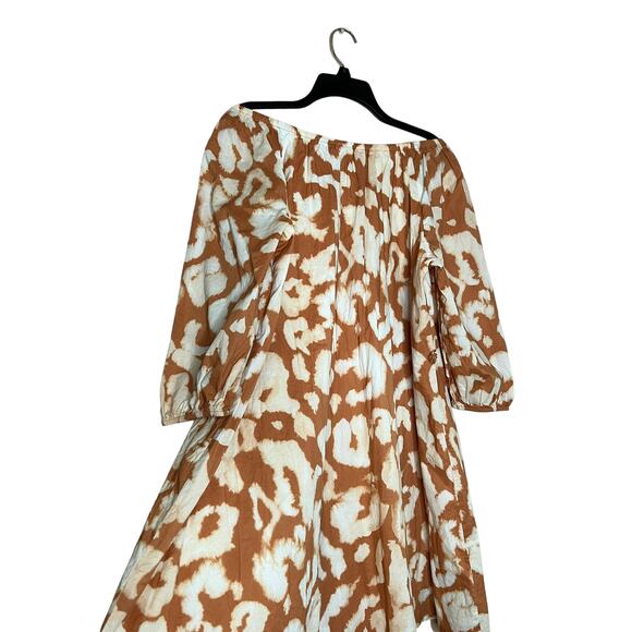 Elizabeth and James Burnt Orange Day Glow Tie Dye casual Dress sz large floral - Picture 12 of 14